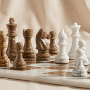 Marble Chess Set, Brown & White Marble