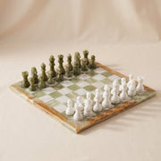Green Onyx Chess Set with Storage Case