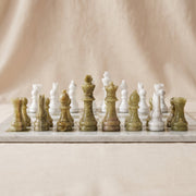 Marble Chess Set, White Marble & Green Onyx