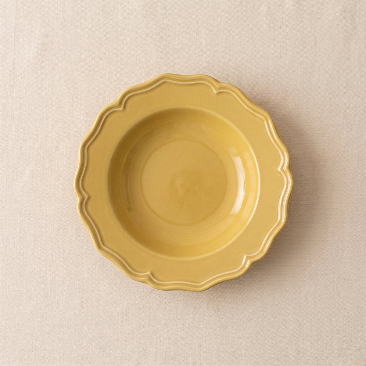 Dijon Yellow Stoneware Low Bowl