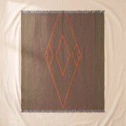Fringed Baby Alpaca Throw, Diamond Pattern