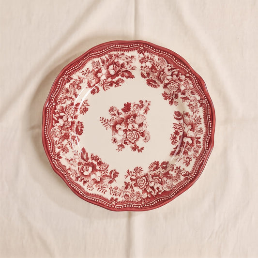 Washed Burgundy Stoneware Dinner Plate