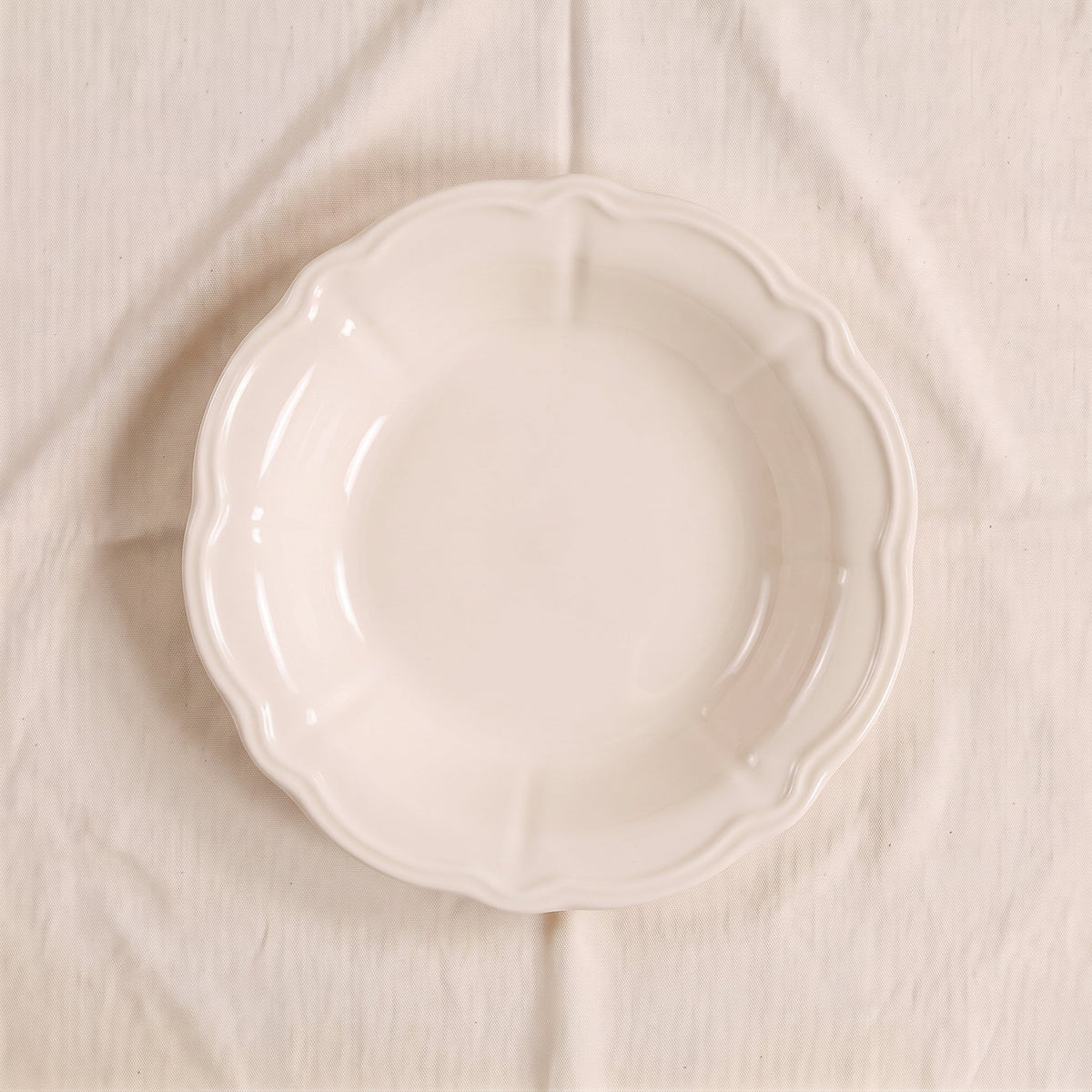 Chalk White Stoneware Low Bowl