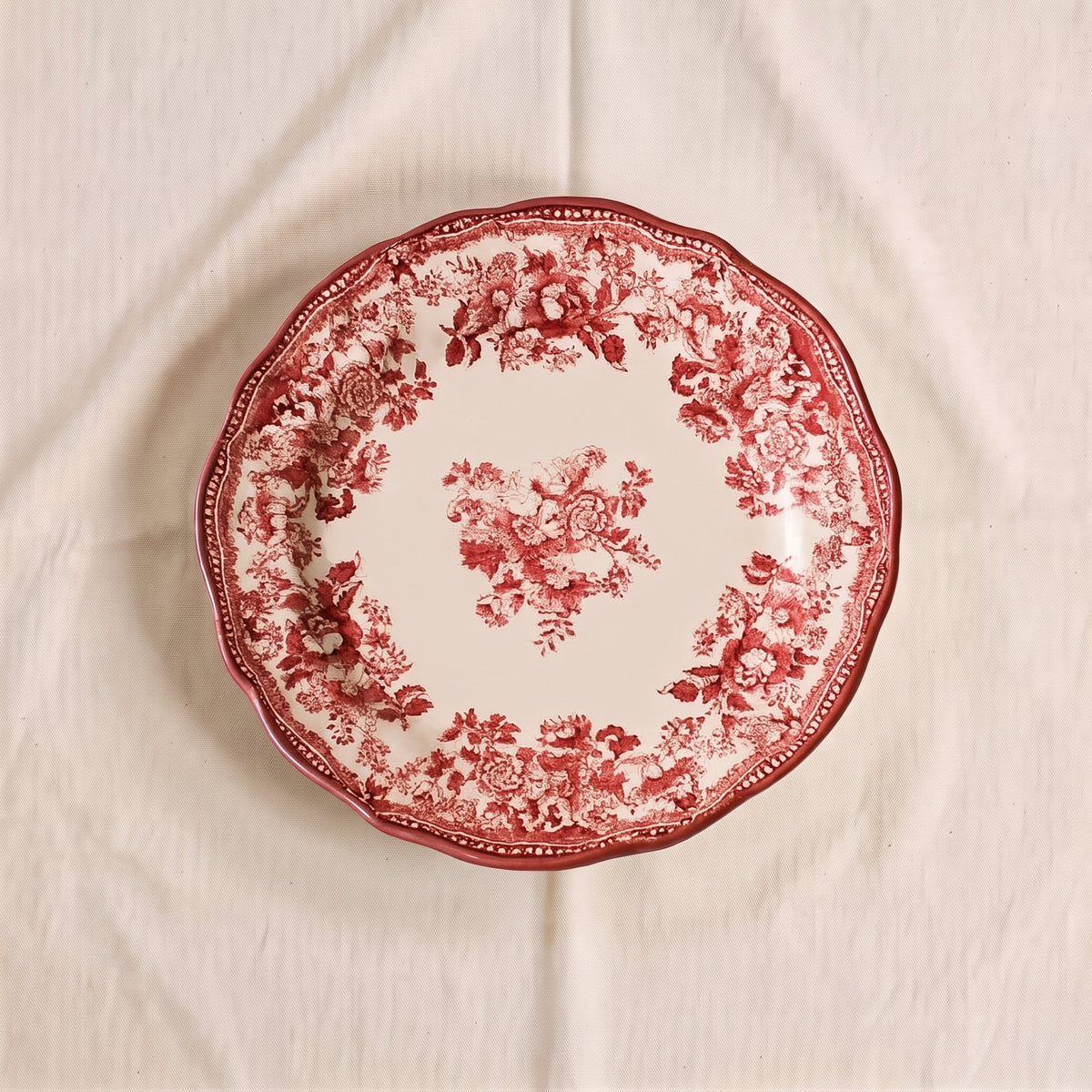 Washed Burgundy Stoneware Dessert Plate