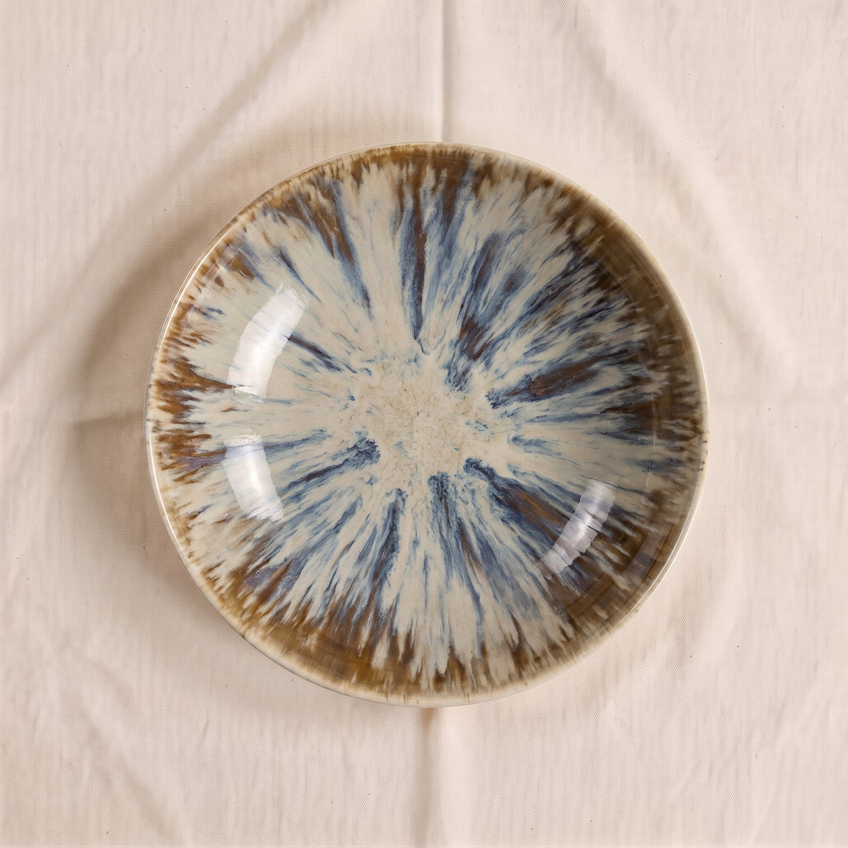 Reactive Enamel Porcelain Low Bowl