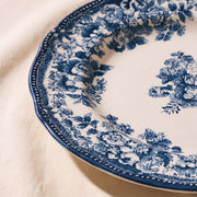 French Blue Stoneware Dinner Plate