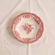 Washed Burgundy Stoneware Low Bowl