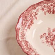 Washed Burgundy Stoneware Low Bowl