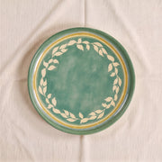 Green Faience Dessert Plate