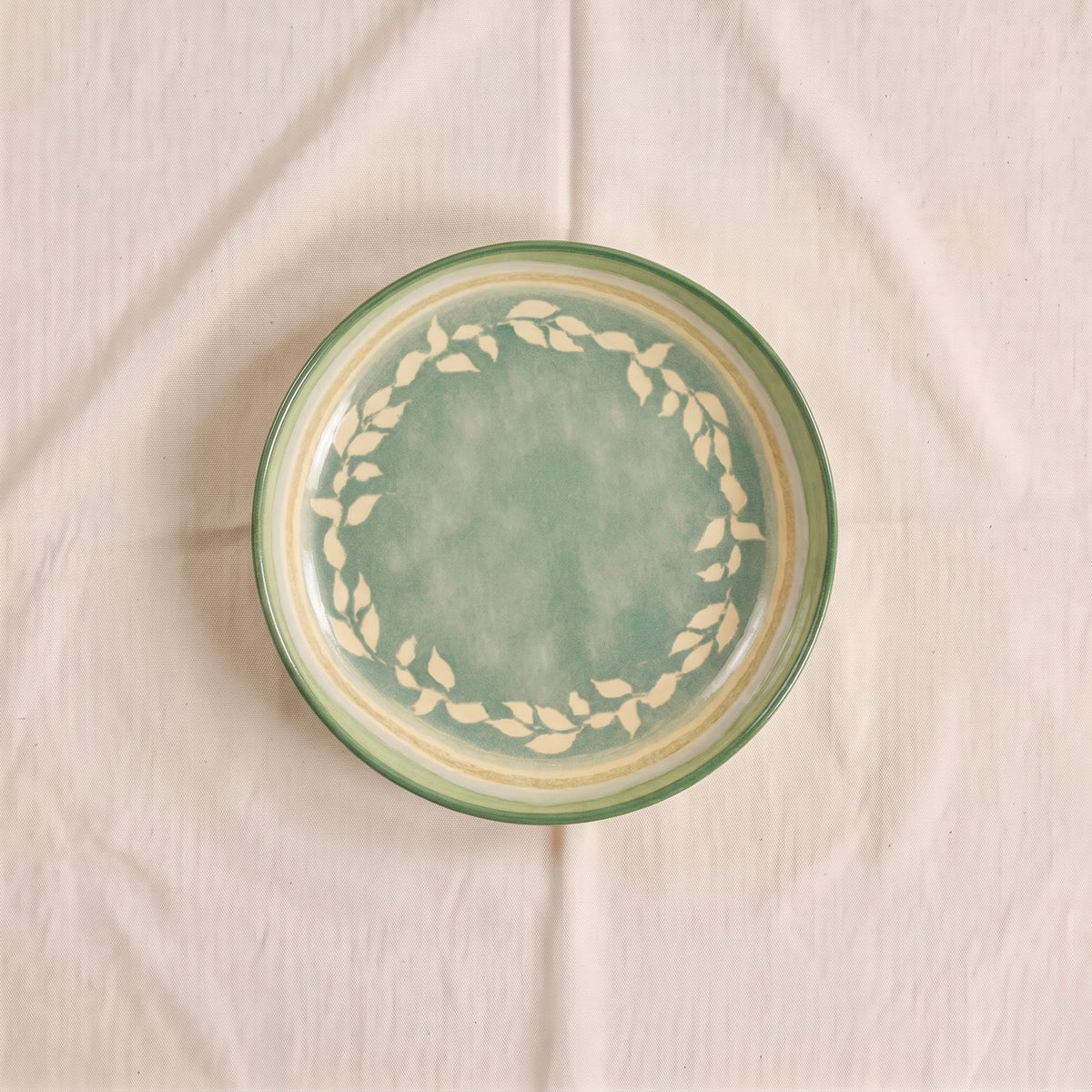 Green Faience Sauce Dish