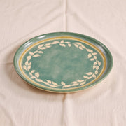 Green Faience Dessert Plate