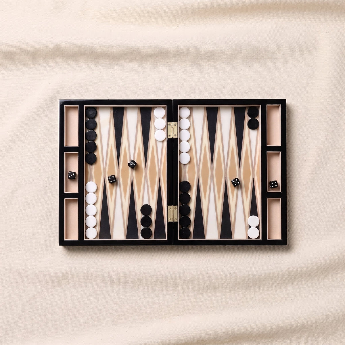 Lacquered Backgammon Set, Black