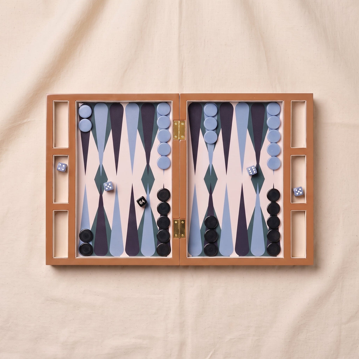 Lacquered Backgammon Set, Blue