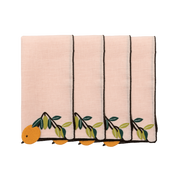 Hand Embroidered Citrus Bloom Napkins 18" x 18" (Set of 4)
