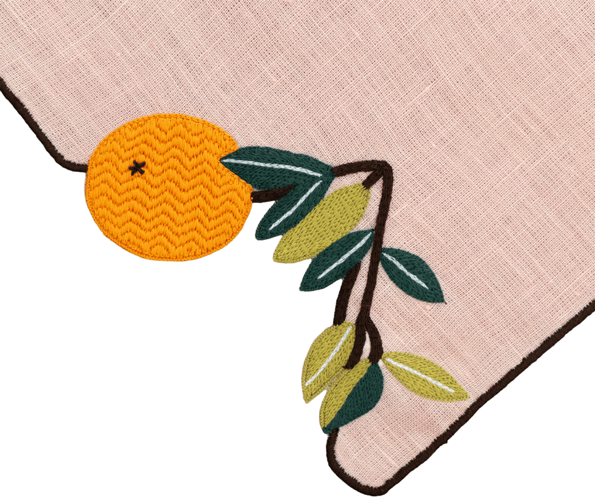Hand Embroidered Citrus Bloom Napkins 18" x 18" (Set of 4)
