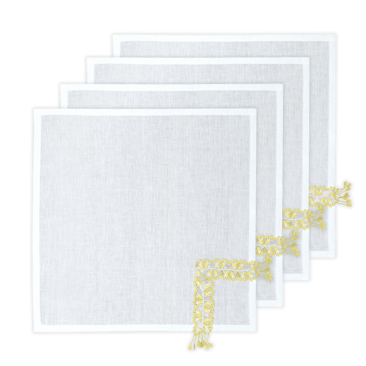 Hand Crochet Whisper Napkins 18" x 18" (Set of 4)