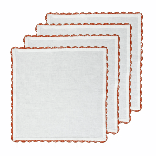 Hand Crochet Whisper Napkins 18" x 18" (Set of 4)