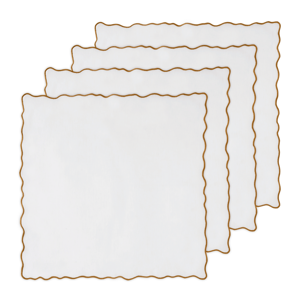 Hand Embroidered Circular Elegance Napkins 18" x 18" (Set of 4)