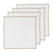 Hand Embroidered Circular Elegance Napkins 18" x 18" (Set of 4)