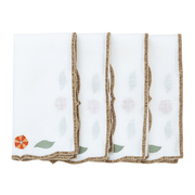 Hand Embroidered Buttercup Bloom Napkins 18" x 18"  (Set of 4)