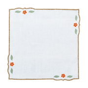 Hand Embroidered Buttercup Bloom Napkins 18" x 18"  (Set of 4)