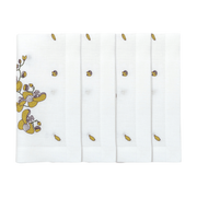 Hand Embroidered Orchid Carousel Napkins 18" x 18" (Set of 4)