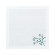 Hand Embroidered Watercolor Bloom Napkins 18" x 18" (Set of 4)
