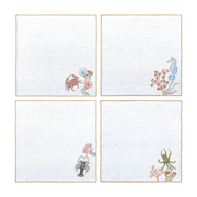 Hand Embroidered Marine Life Napkins 18" x 18" (Set of 4)