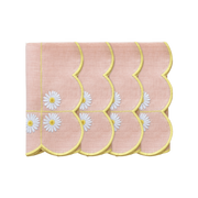 Hand Embroidered Blush Bloom Napkin 18" x 18" (Set of 4)