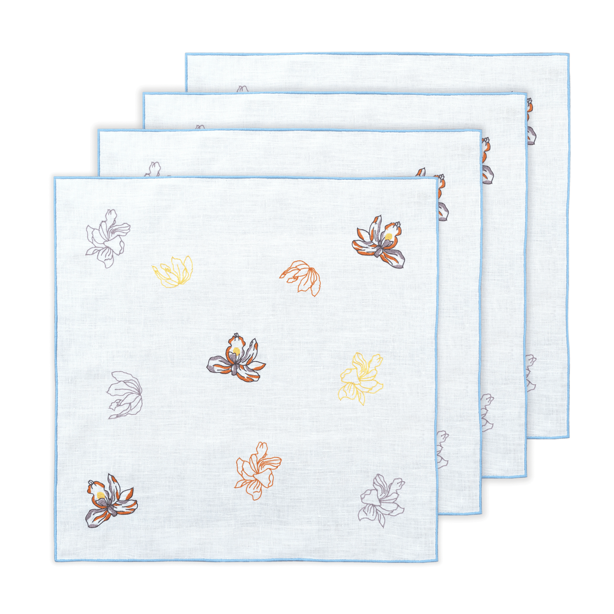 Hand Embroidered Jardin Napkins 18" x 18" (Set of 4)