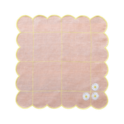 Hand Embroidered Blush Bloom Napkin 18" x 18" (Set of 4)