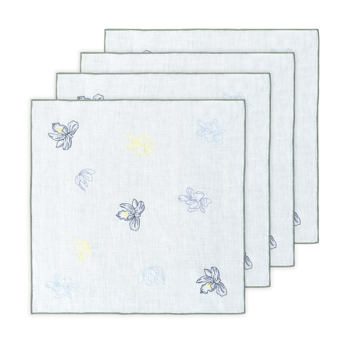 Hand Embroidered Jardin Napkins 18" x 18" (Set of 4)