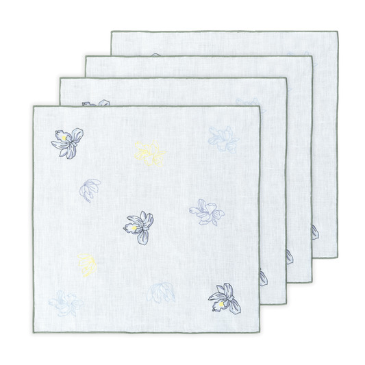 Hand Embroidered Jardin Napkins 18" x 18" (Set of 4)