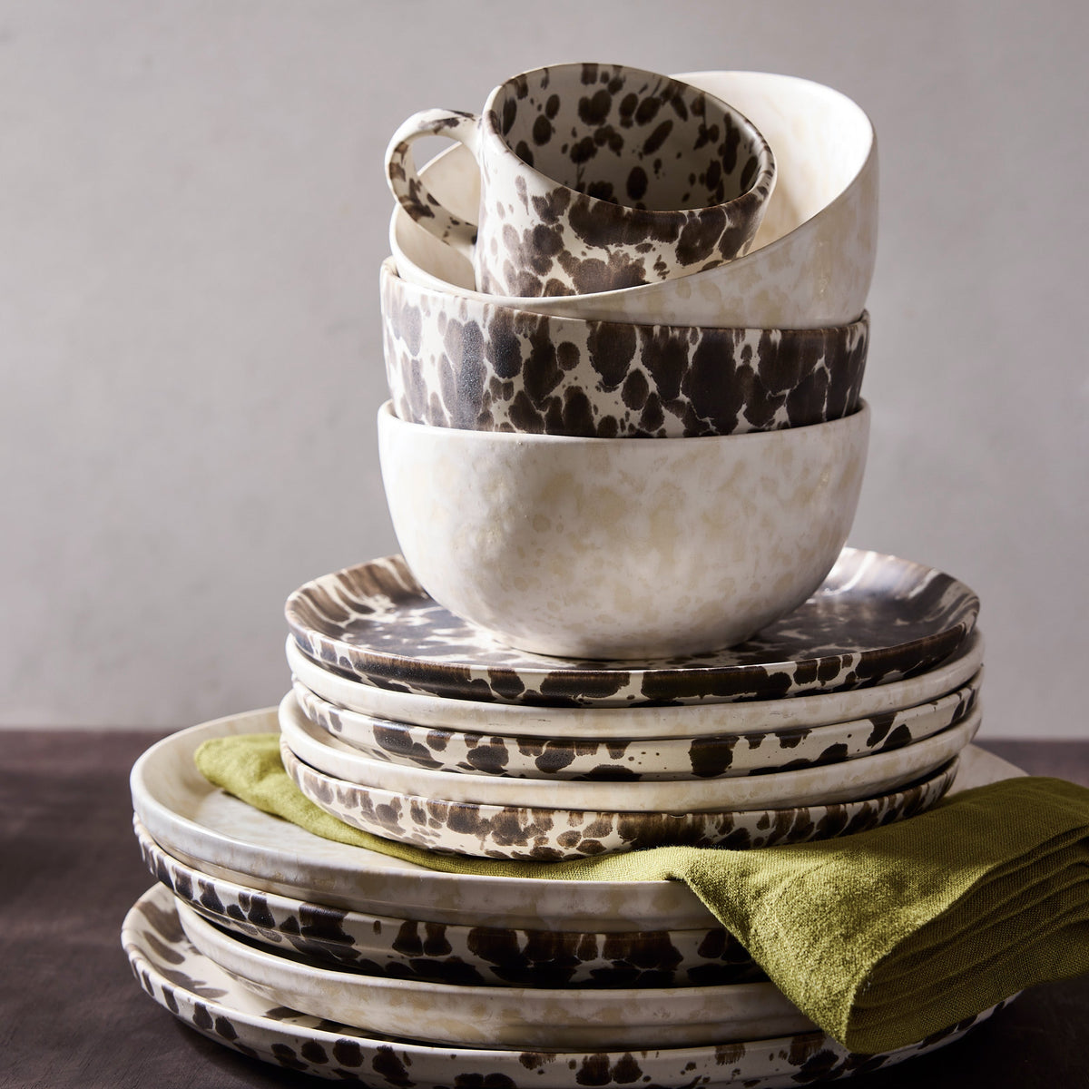 Natural Nuno Splatter Stoneware Salad Plate