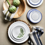 Navy Blue Painted Bon Appetit Ceramic Salad Plate
