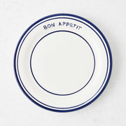 Navy Blue Painted Bon Appetit Ceramic Salad Plate