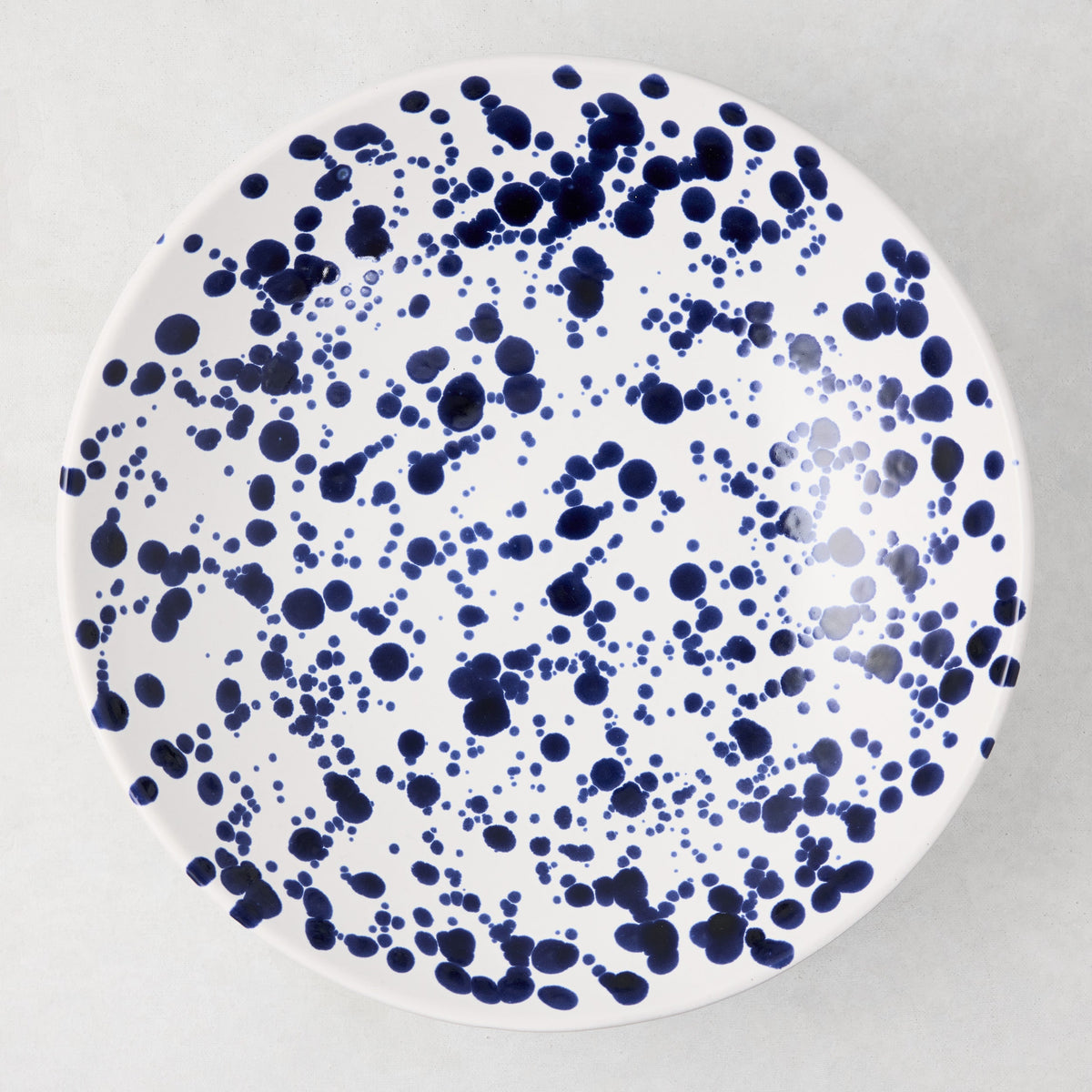 Navy Blue Splatter Stoneware Serving Bowl