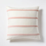 Nectar Pink and Ivory Thin Velvet Stripe Throw Pillow