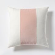 Nectar Pink Wide Velvet and Linen Stripe Throw Pillow