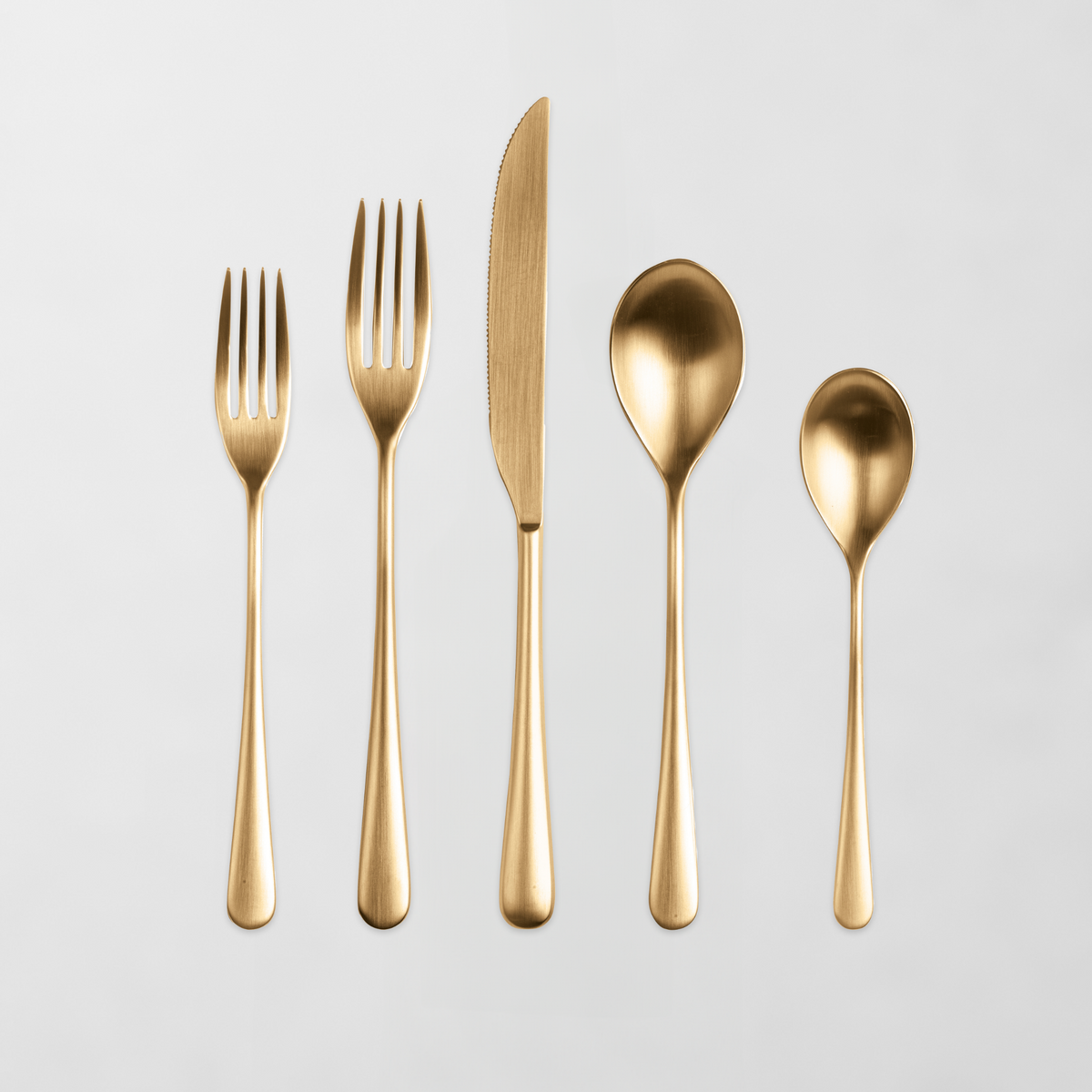 Neve Oro Gold Stainless Steel 5-Piece Flatware Set