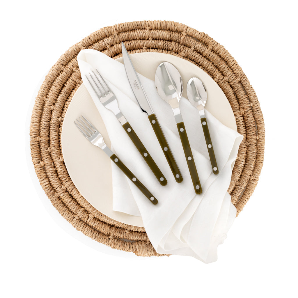 Olive Green Bistro 5-Piece Flatware Set