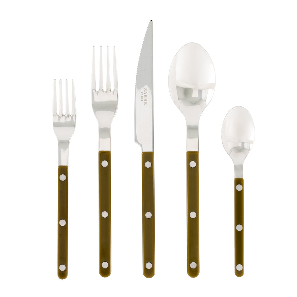 Olive Green Bistro 5-Piece Flatware Set