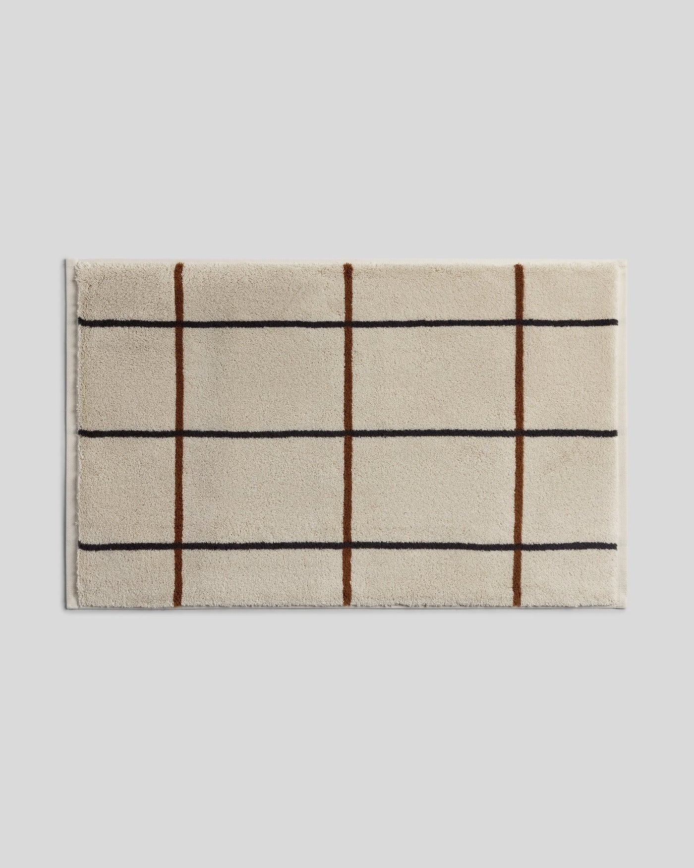 Organic Plush Tub Mat (Bone Windowpane)