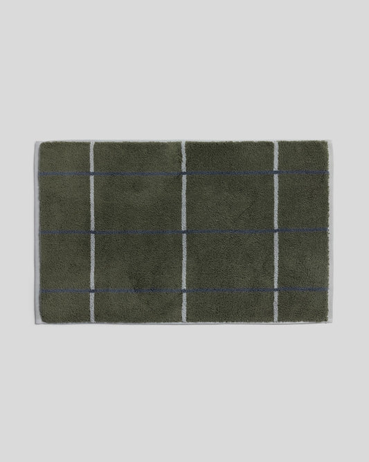 Organic Plush Tub Mat (Thyme Windowpane)