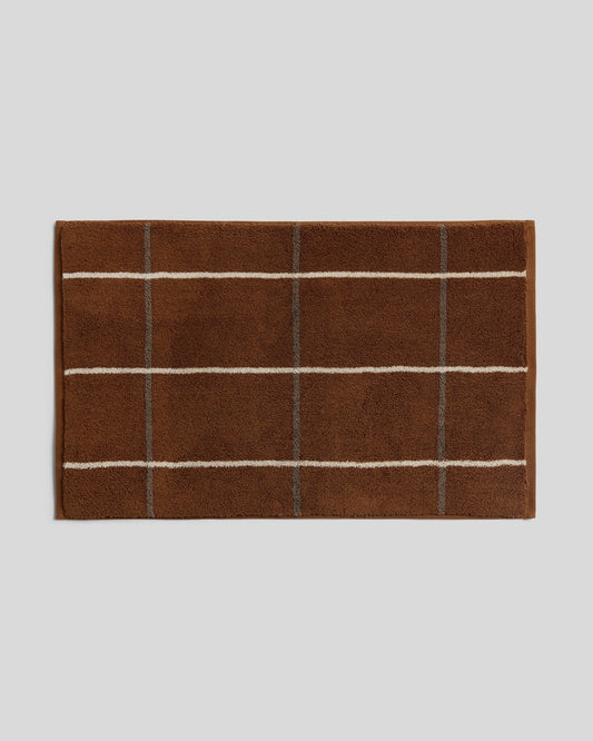 Organic Plush Tub Mat (Tobacco Windowpane)