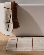 Organic Plush Tub Mat (Bone Windowpane)