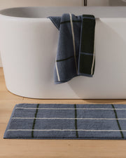 Organic Plush Tub Mat (Dusk Windowpane)