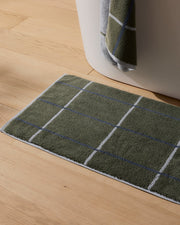 Organic Plush Tub Mat (Thyme Windowpane)