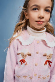 Laurel Cardigan in Lambs Jacquard Knit