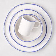 Pacific Blue-Rimmed Stoneware Dinner Plate